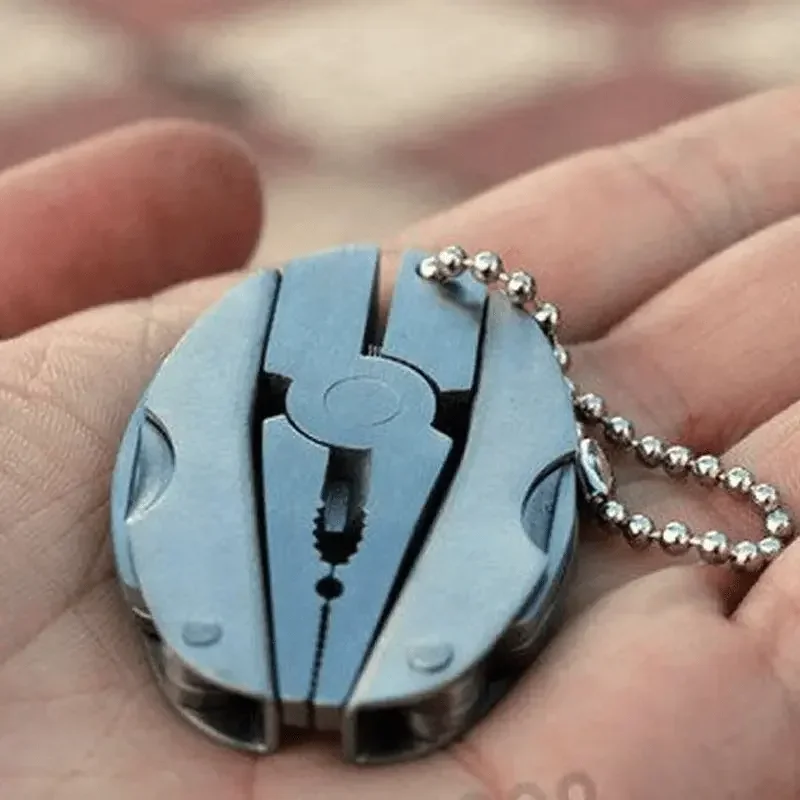 Power Key Tools - ステンレス製マルチツールプライヤーキーホルダー、携帯ナイフ、ドライバーセット、屋外用耐久性のあるコンビネーションハンドツール