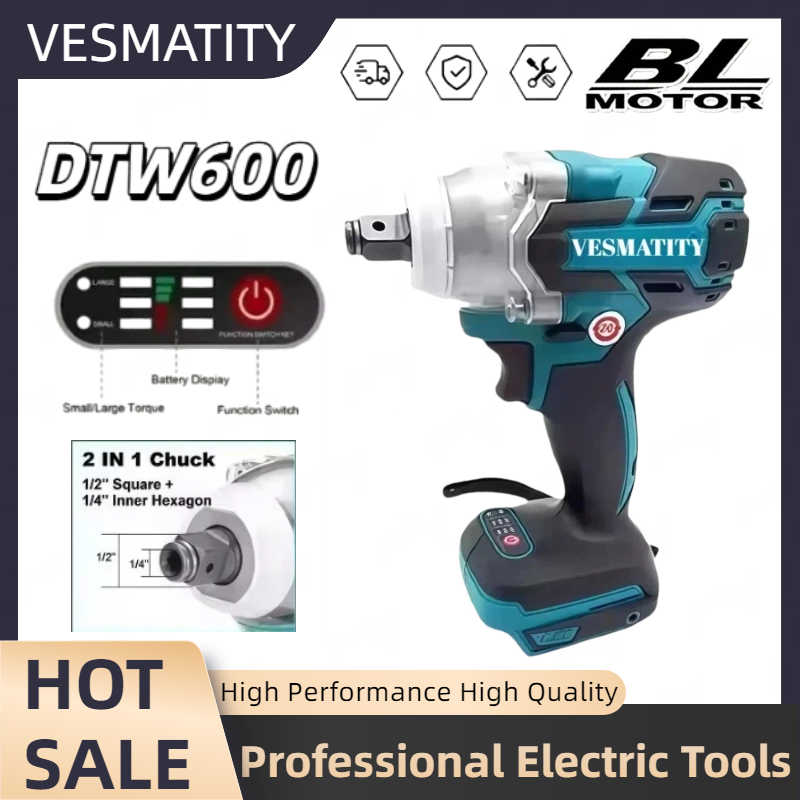 Power Tools Battery Repair - DTW600 高トルク充電式工具、ブラシレス電動レンチ、インパクトレンチ、コードレス、マキタバッテリー対応、自動車修理用電動工具。