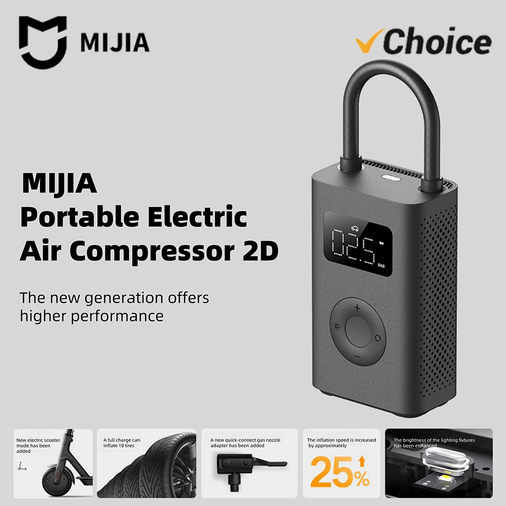 Xiaomi Power Tools - 新しい MIJIA インフレータブルトレジャーエアコンプレッサー 2D 2000mAh ポータブルインフレーターエアポンプ