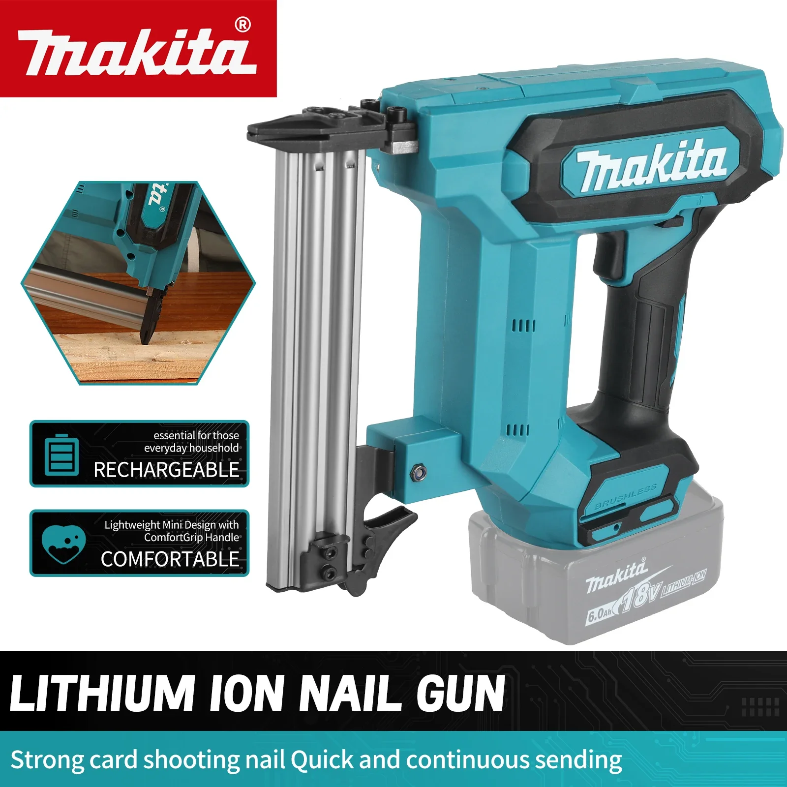 Nail Gun Brad - マキタ F30 充電式 F ブラッドネイルガン 10-30mm釘長さ対応