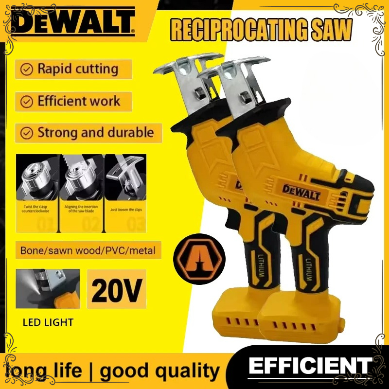 Reciprocating Saw Cordless - Dewalt ブラシレスレシプロソー 2800RPM 電動ソー 多機能金属木材パイプ切断鋸 電動工具