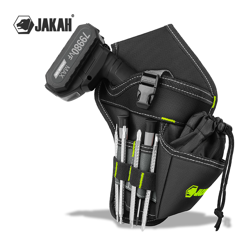 Power Tools Band - JAKAH 電気技師用ツールポーチ、プレミアムプロフェッショナルマルチポケットユーティリティバッグオーガナイザー、男性用ツールベルト用耐久性のあるワークポーチ