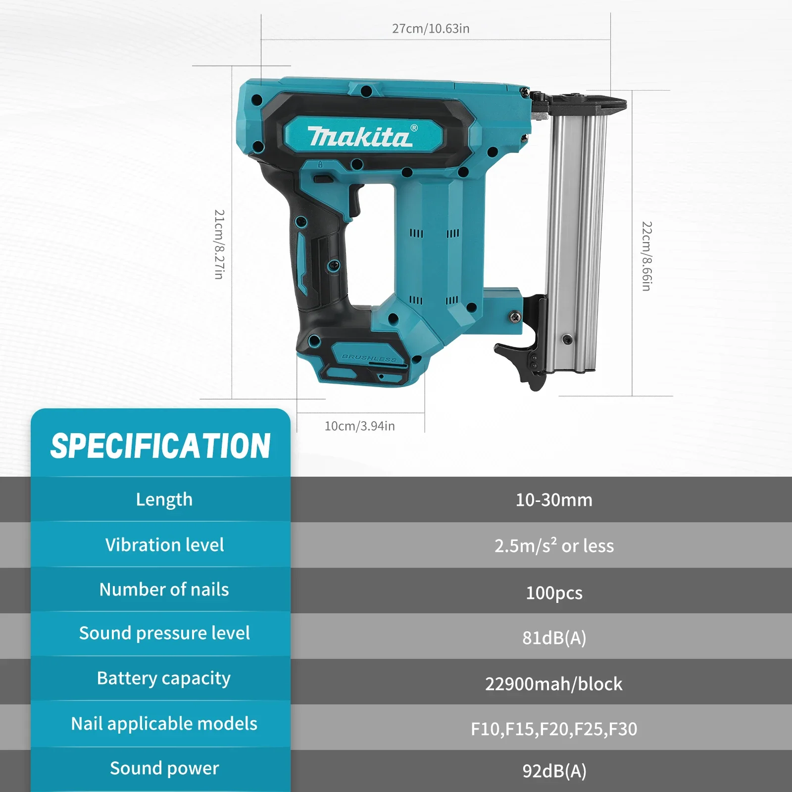 マキタ F30 18V LXT ブラシレスコードレスネイルガ - Nail Gun Brad のレビューと価格