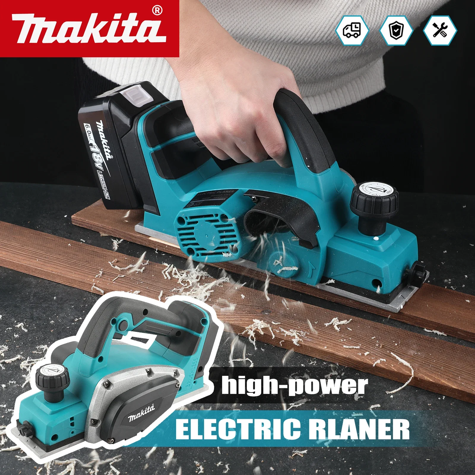 DKP180 ブラシレス コードレス 電気鉋。充電式で、マキ - Planer Handheld Electric のレビューと価格