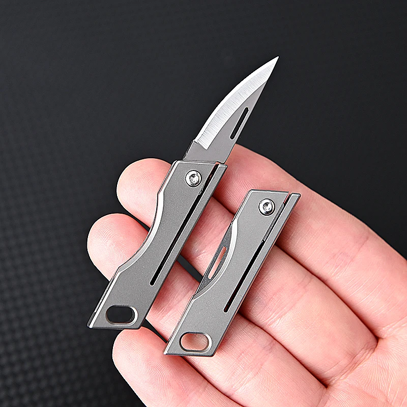ミニチタン合金折りたたみナイフアウトドアキャンプポータブルキ - Power Key Tools のレビューと価格