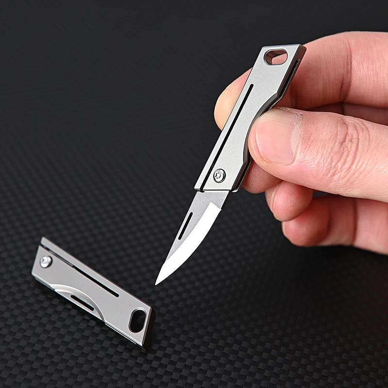 ミニチタン合金折りたたみナイフアウトドアキャンプポータブルキ - Power Key Tools のレビューと価格