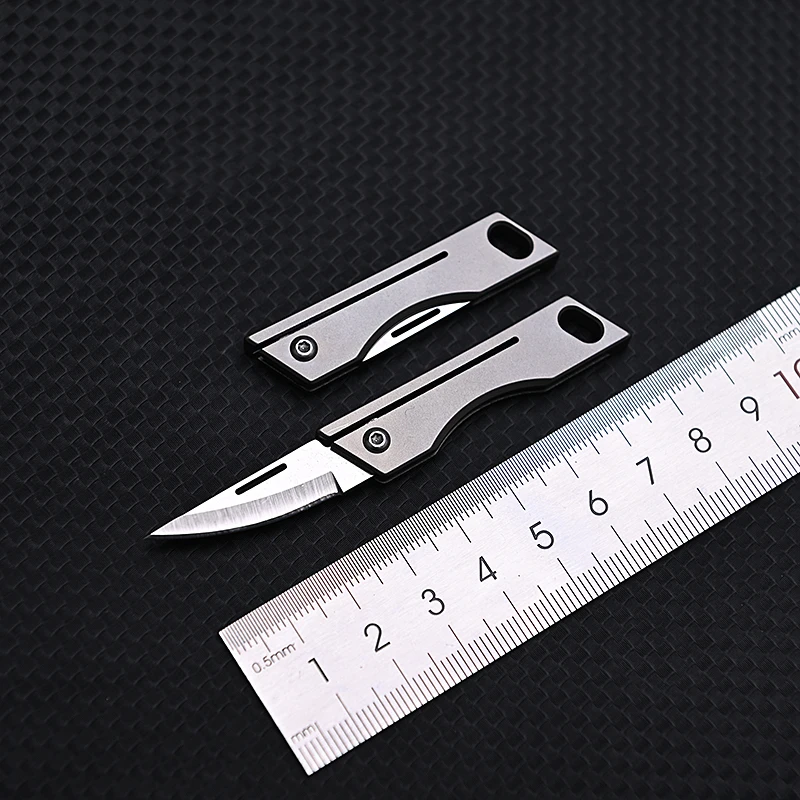 ミニチタン合金折りたたみナイフアウトドアキャンプポータブルキ - Power Key Tools のレビューと価格