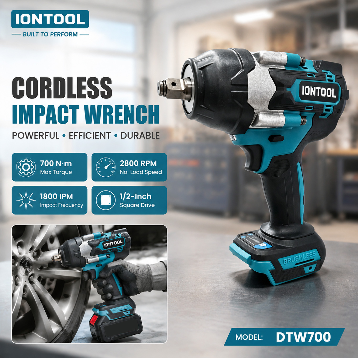 IONTOOL DTW700 滑り止めコードレスインパクトレ - Power Tools And Engineering のレビューと価格