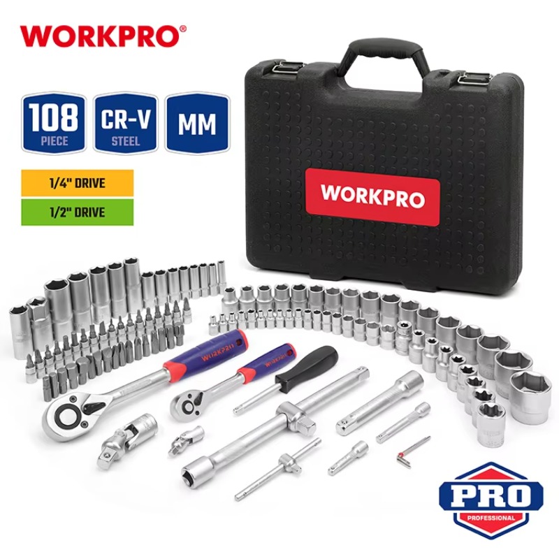 108ピース プロ仕様 自動車修理工具セット CRV鋼製レン - Power Tools Hand Tools のレビューと価格
