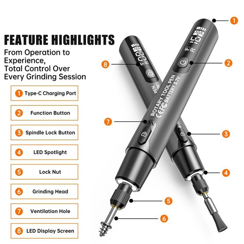 FYBL-ワイヤレス電動ミニグラインダー 3.7V 1000 - Power Tools Hand Tools のレビューと価格