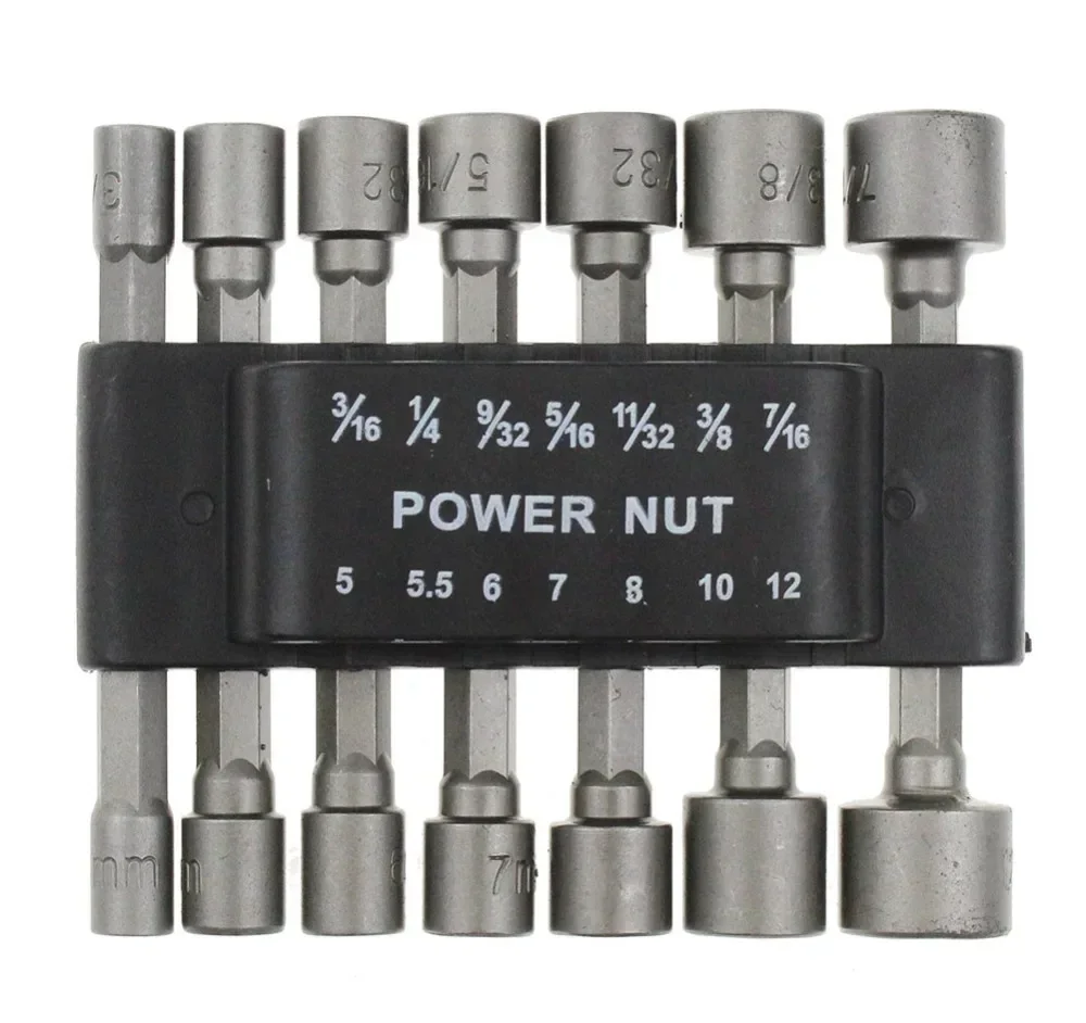 14個/セット 1/4インチ六角軸パワーナットアレンキーレン - Power Key Tools のレビューと価格