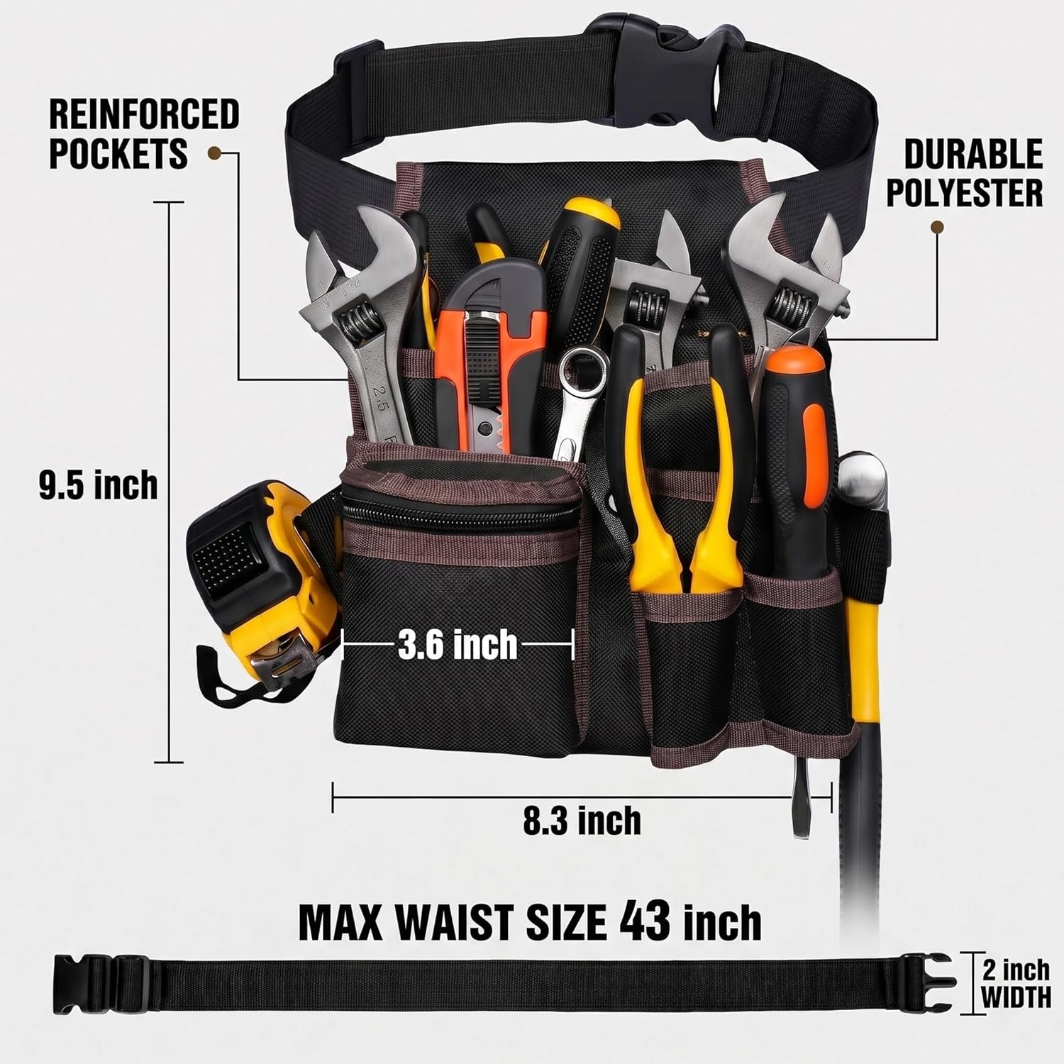 ツールベルト、電気技師用ツールポーチ、男性女性用調節可能なツ - Power Tools Band のレビューと価格