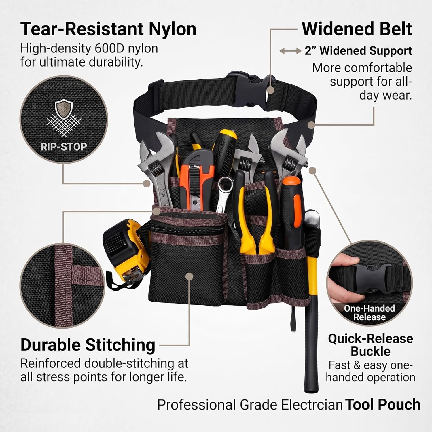 ツールベルト、電気技師用ツールポーチ、男性女性用調節可能なツ - Power Tools Band のレビューと価格